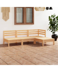 Salon de jardin 4 pcs Bois de pin massif | Mobilier & Déco