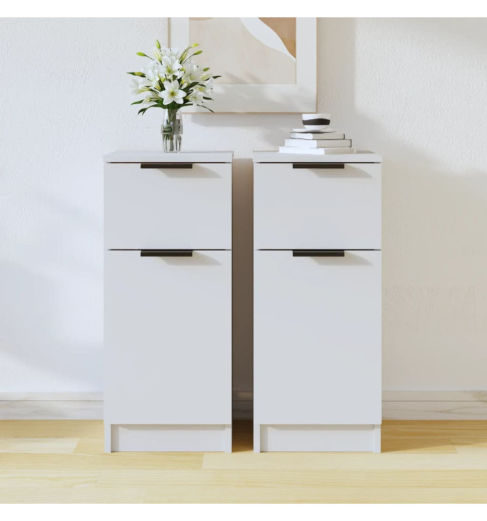 Buffets 2 pcs blanc 30x30x70 cm bois d'ingénierie | Mobilier & Déco
