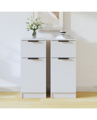 Buffets 2 pcs blanc 30x30x70 cm bois d'ingénierie | Mobilier & Déco