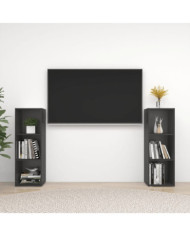 Meubles TV 2 pcs Gris 107x35x37 cm Bois d'ingénierie | Mobilier & Déco