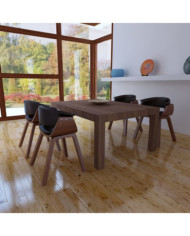 Chaises à manger lot de 4 bois courbé et similicuir | Mobilier & Déco