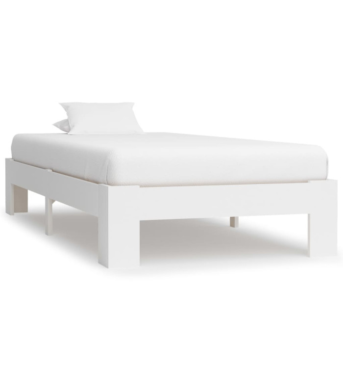 Cadre de lit sans matelas blanc bois de pin massif 90x200 cm | Mobilier & Déco