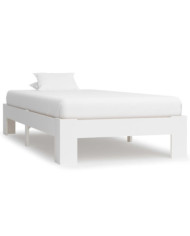 Cadre de lit sans matelas blanc bois de pin massif 90x200 cm | Mobilier & Déco