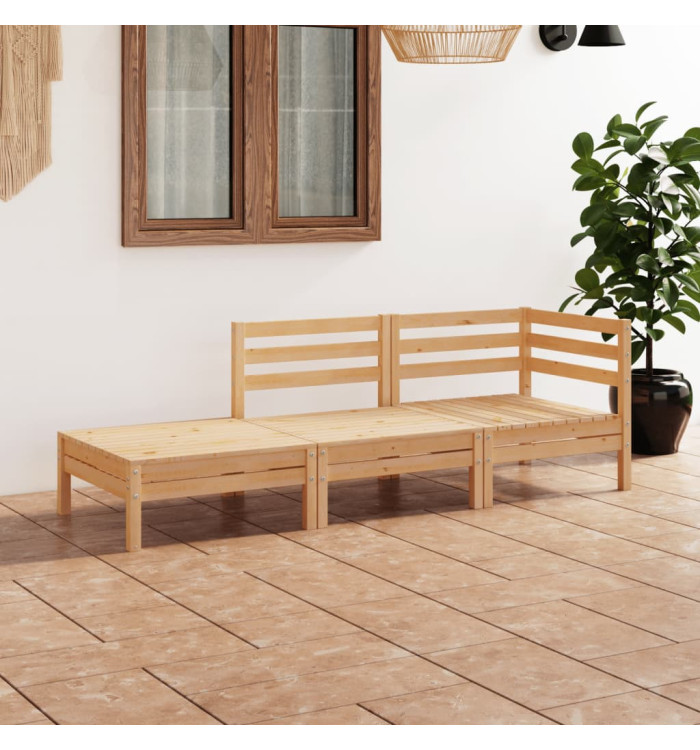 Salon de jardin 3 pcs Bois de pin massif | Mobilier & Déco