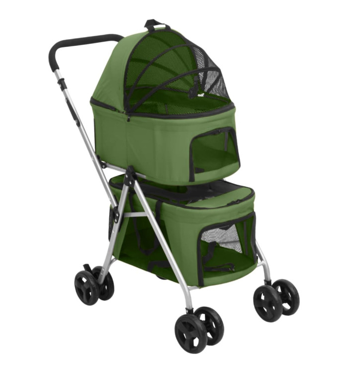 Poussette pour chien pliante à 2 niveaux Vert 83x48x97 cm | Mobilier & Déco