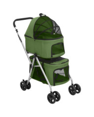 Poussette pour chien pliante à 2 niveaux Vert 83x48x97 cm | Mobilier & Déco
