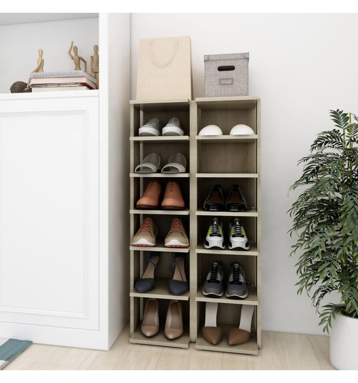 Armoires à chaussures 2 pcs Chêne Sonoma 27,5x27x102 cm | Mobilier & Déco
