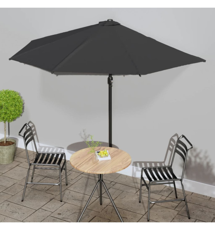 Parasol de balcon avec mât en aluminium Noir 300x155x223cm Demi | Mobilier & Déco