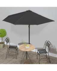 Parasol de balcon avec mât en aluminium Noir 300x155x223cm Demi | Mobilier & Déco