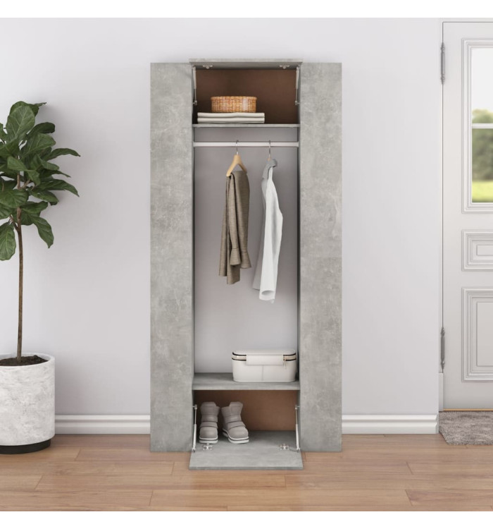 Armoires de couloir 2 pcs gris béton bois d'ingénierie | Mobilier & Déco