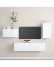 Ensemble de meubles TV 4 pcs Blanc Bois d'ingénierie | Mobilier & Déco