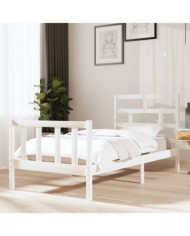 Cadre de lit sans matelas blanc bois de pin massif | Mobilier & Déco