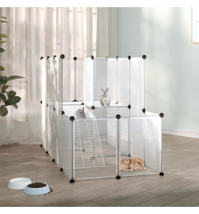 Cage pour petits animaux Transparent 142x74x93 cm PP et Acier | Mobilier & Déco