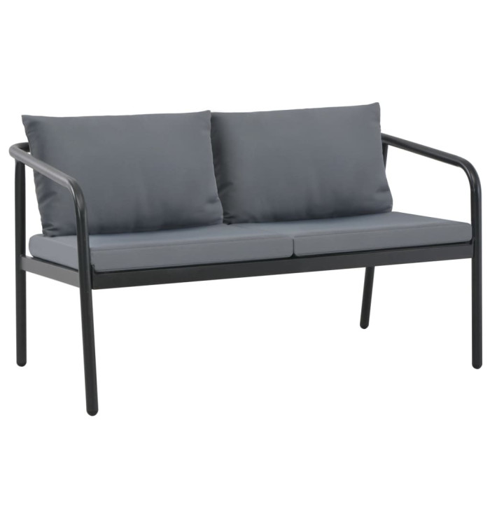 Canapé de jardin à 2 places avec coussins Gris Aluminium | Mobilier & Déco