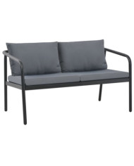 Canapé de jardin à 2 places avec coussins Gris Aluminium | Mobilier & Déco