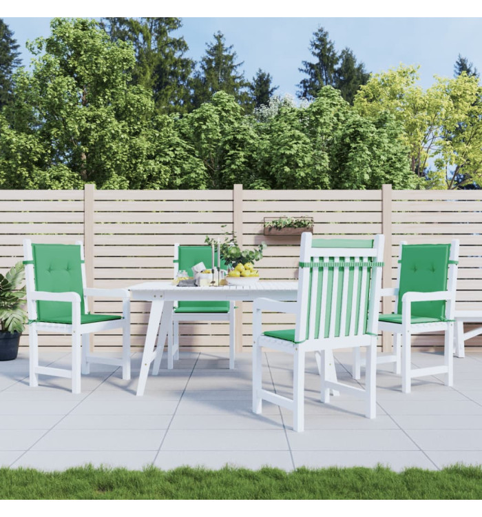 Coussins de chaise de jardin à dossier bas lot de 4 vert | Mobilier & Déco