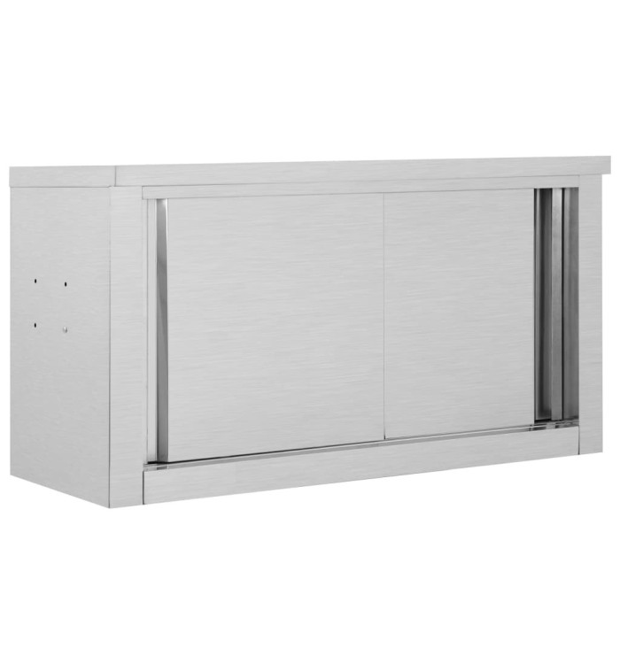Armoire de cuisine avec portes coulissantes 90x40x50 cm Inox | Mobilier & Déco