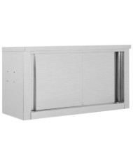 Armoire de cuisine avec portes coulissantes 90x40x50 cm Inox | Mobilier & Déco