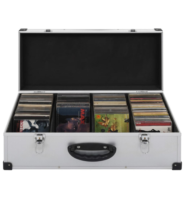 Étui de CD pour 80 CD Aluminium ABS Argenté | Mobilier & Déco