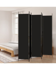 Cloison de séparation 5 panneaux Noir 250x220 cm Tissu | Mobilier & Déco