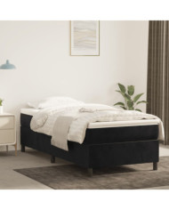 Cadre de lit sans matelas noir 90x190 cm velours | Mobilier & Déco