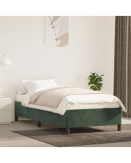Cadre de lit sans matelas vert foncé 90x190 cm velours | Mobilier & Déco