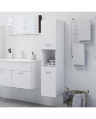 Armoire de salle de bain Blanc 30x30x130 cm Bois d’ingénierie | Mobilier & Déco