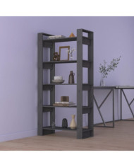 Bibliothèque/Séparateur de pièce Gris 80x35x160 cm Bois massif | Mobilier & Déco