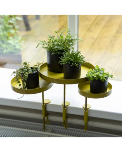 Esschert Design Plateau pour plantes avec pince Rond Doré L | Mobilier & Déco