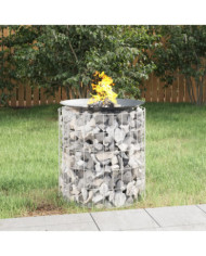 Foyer en gabion Ø 50 cm Fer galvanisé | Mobilier & Déco
