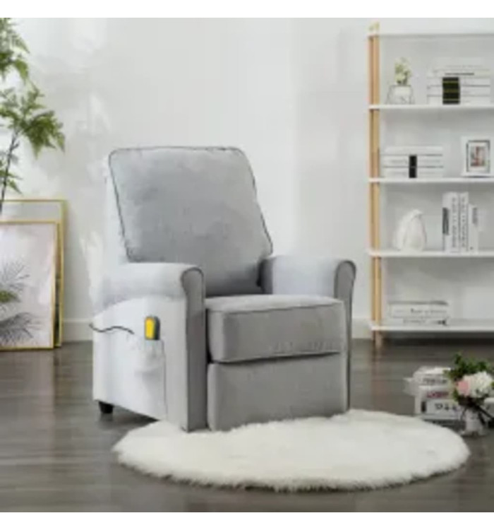 Fauteuil de massage Gris clair Tissu | Mobilier & Déco