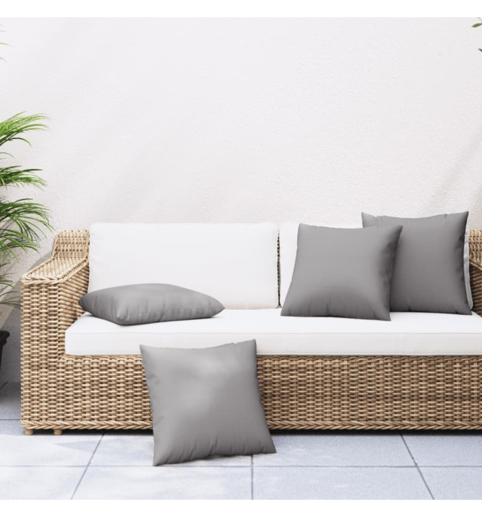 Coussins de canapé lot de 4 gris 50x50 cm tissu | Mobilier & Déco
