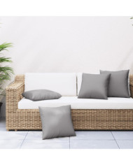 Coussins de canapé lot de 4 gris 50x50 cm tissu | Mobilier & Déco