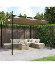 Pergola avec toit rétractable taupe 295x292x230 cm | Mobilier & Déco