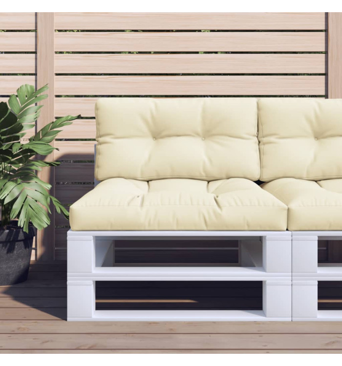 Coussins de palette lot de 2 crème tissu | Mobilier & Déco