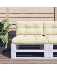 Coussins de palette lot de 2 crème tissu | Mobilier & Déco