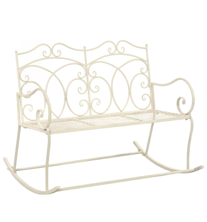 Banc de jardin 104 cm Fer Blanc antique | Mobilier & Déco