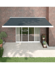Auvent rétractable anthracite 4,5x3 m tissu et aluminium | Mobilier & Déco