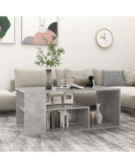 Table basse gris béton 100x50x40 cm bois d'ingénierie | Mobilier & Déco