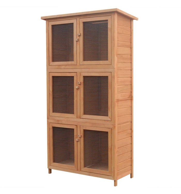 Cage pour animaux 6 compartiments Bois | Mobilier & Déco