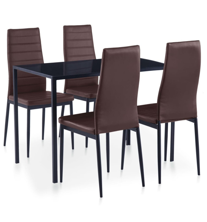 Ensemble de salle à manger 5 pcs Marron | Mobilier & Déco