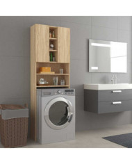 Meuble pour machine à laver Chêne sonoma 64x25,5x190 cm | Mobilier & Déco