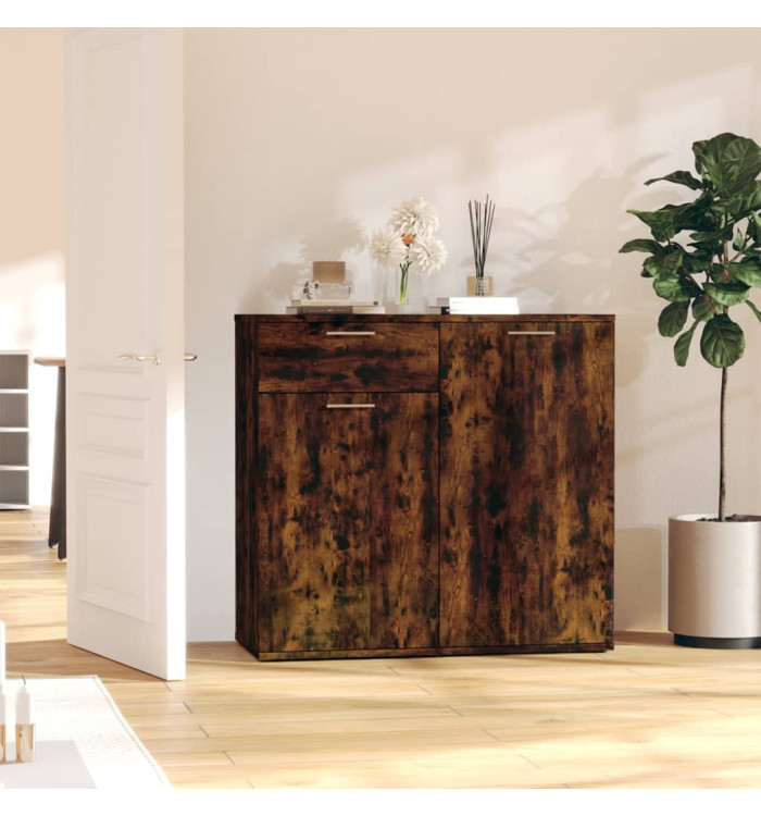 Buffet Chêne fumé 80x36x75 cm Bois d'ingénierie | Mobilier & Déco