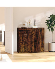 Buffet Chêne fumé 80x36x75 cm Bois d'ingénierie | Mobilier & Déco
