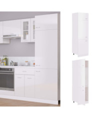 Armoire de réfrigérateur "Lyon" Blanc brillant | Mobilier & Déco
