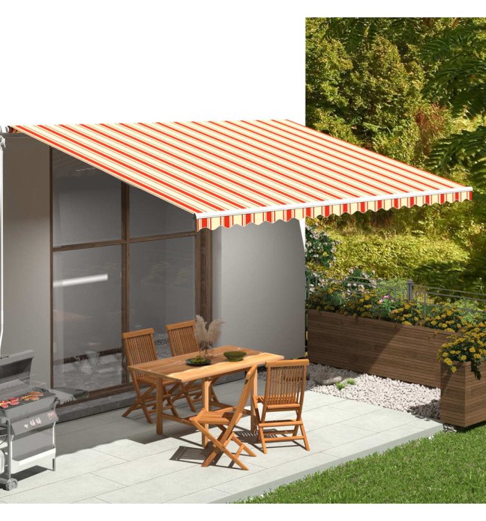 Tissu de remplacement pour auvent Jaune et orange 5x3,5 m | Mobilier & Déco