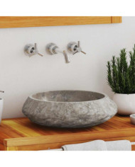 Lavabo Gris Ø40x12 cm Marbre | Mobilier & Déco