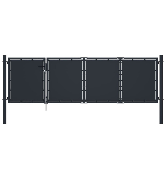 Portail de jardin Acier 350x100 cm Anthracite | Mobilier & Déco