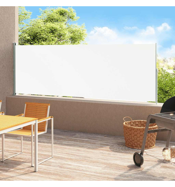 Auvent latéral rétractable de patio 200x500 cm Crème | Mobilier & Déco