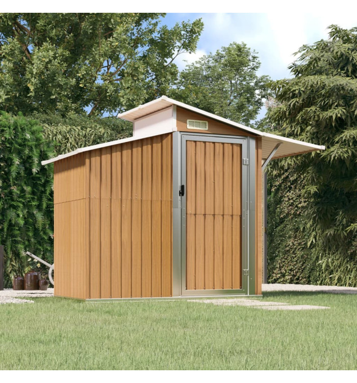 Abri de jardin Marron 270x130x208,5 cm Acier galvanisé | Mobilier & Déco
